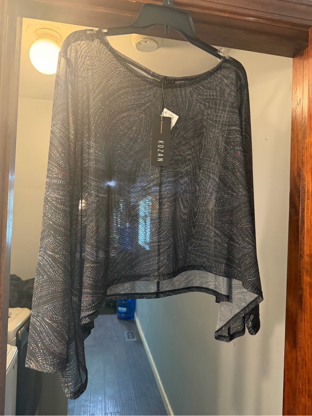 Kozan Sheer Black Top with Multicolor Metallic Specks
